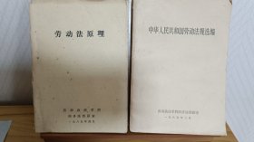 劳动法原理，中华人民共和国劳动法规选编两册合售
