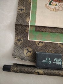 （8）立轴老画，彩色印刷，原装旧裱，尺寸96X37