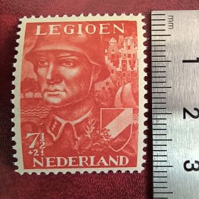 hl201荷兰邮票1942军团军团士兵徽志 图案设计：退伍军人军官 2-1 新 1枚 原胶无贴，有轻微软印，随机发。