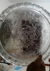 龙凤呈祥喜字玻璃托盘（直径30mm）