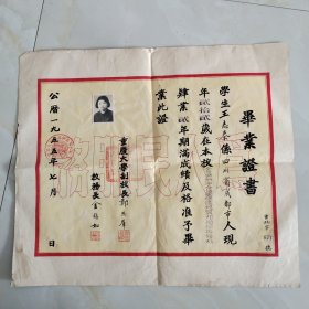 1955年重庆大学毕业证书