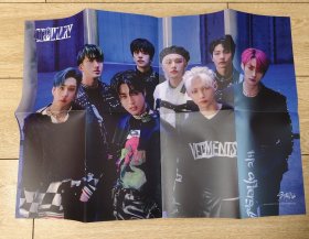 StrayKids专辑ODDINARY首发版梅尼耶 (CD光盘+贴纸+海报+卡片) 韩版原版 蓝色版 (光盘已试听,可以正常播放完整)