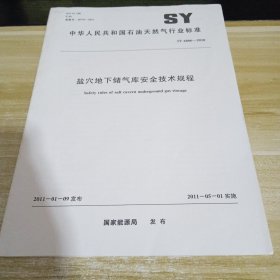 盐穴地下储气库安全技术规程 标准见照片 具体出版时间和内容见照片 中华人民共和国石油天然气行业标准