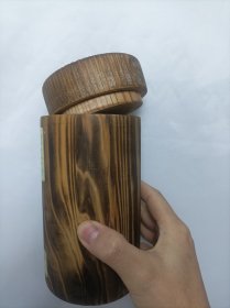 日本回流 茶叶桶茶叶筒 木筒