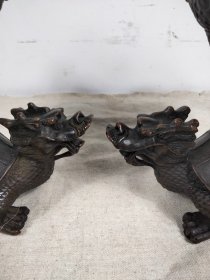 纯铜龟鹤延年熏香炉，造型独特，工艺精美，品相完整。