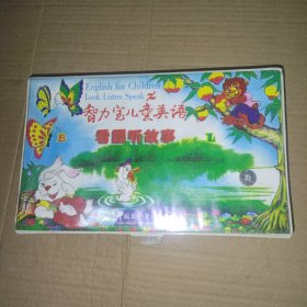 90年代 智力宝儿童英语看图听故事（四盒磁带，全35本小人书）【本套教材共分4个部分 】1故事，2短剧，3读数。4会话【每个故事都配有连环画册共35本】