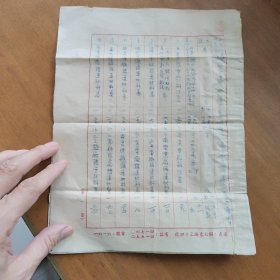 1952年川南工业厅驻重庆办事处交接清册，珍贵资料，七张