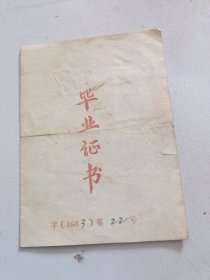 1983年河北省唐山市迁安县周各庄中学毕业证一张