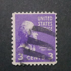 美国邮票 1938年历届总统-杰斐逊 1枚销