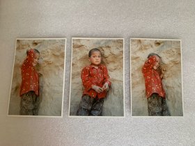 老照片 西北宁夏银川地区 懵懂的孩童 三枚 俏皮可爱 美品 罕见 该照片登陆过新华社新闻报 此三枚为报社原版照片流出 柯达相纸拍摄