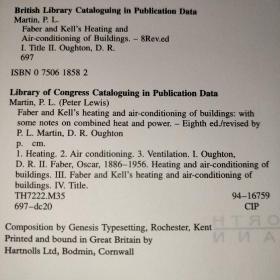 Heating&Air Conditioning of Buildings     FABER & KELL'S     EIGHTH EDITION    Faber & KELL ' S     PL Marun. D R Oughron建筑供暖与空调第八版   上书时间：2022年1月