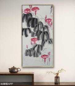 718. 知名画家“白石门下”李建成，大写意花鸟画小品——《花开富贵》，本商品不带框。