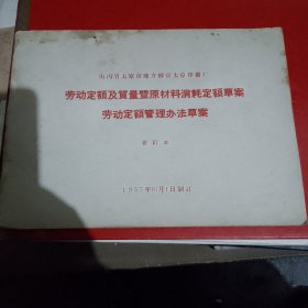 劳动定额及质量即原材料消耗定额草案劳动定额管理办法草案合订本