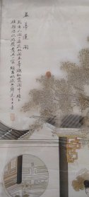 清末，美女四条屏月份牌，上海洋行广告画，海派画，烟标画，每幅尺寸72*21.5厘米，吴泳、明甫氏丙午年（1906年）擬七芗（改绮）先生画。