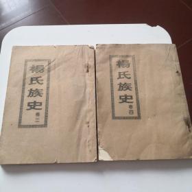 杨氏族史卷三、卷四（有破损品如图）