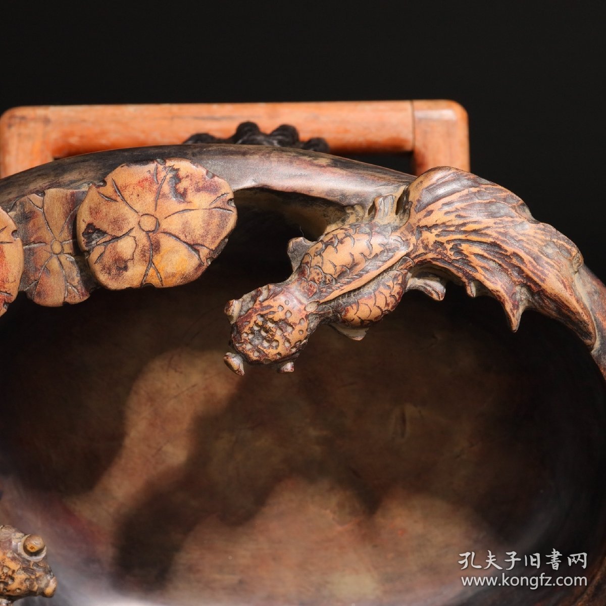 旧藏 端石墨海：金玉满堂款：丁易