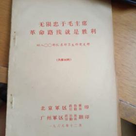 **遗物无限忠于毛主席的革命路线就是胜利(4800部队卫生科党支部****）