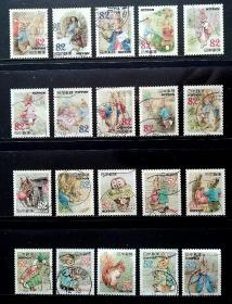 日本信销邮票～2015年《彼得兔的生活》52円+82円，20全。