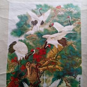 松鹤延年林振声（年画国画中堂画）挂画