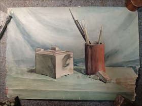 著名红色画家 胡蛮 62年水彩或水粉画 ，尺寸39*27，品如图。