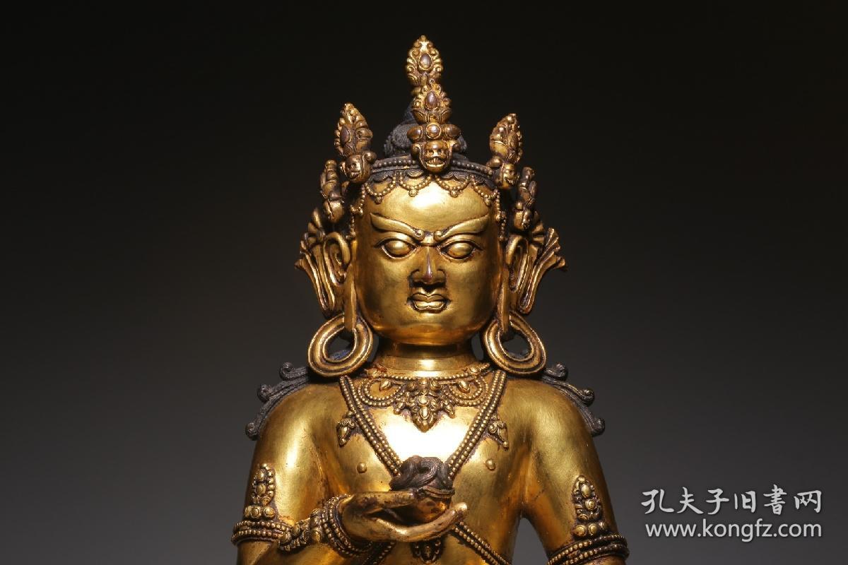 清代，铜鎏金黄财神坐像
高36厘米，长23厘米，宽17.5厘米，重14.9斤