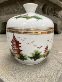 五十年代瓷器蜜饯罐 刺桐双塔 泉州东西塔