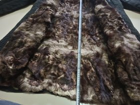 老皮棉大衣 长身皮毛棉袄 袖口衣襟自然磨损