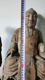 古玩旧藏木雕人物像三尊