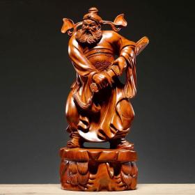 花梨木雕刻天师钟馗神像摆件客厅风水镇宅装饰工艺礼品供奉福神高30cm