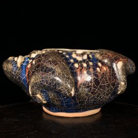 宋钧窑兽形水盂，高6直径13cm，