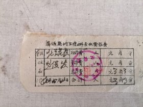 老发票：1960年蒲城县卫生院挂号收费存查