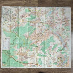 【旧地图】斯图加特市街道大地图     一全开    1983年版
