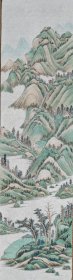 无款四尺对开小青绿仿古山水（78）