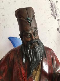 旧藏  紫砂挂釉塑像
书圣～王羲之