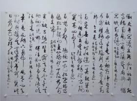 保真字画，中国书协会员，杨广杰书法六条屏一套，尺寸138×35cm×6，软片。