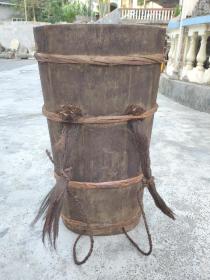 民国竹箍木质背水桶民俗老物件