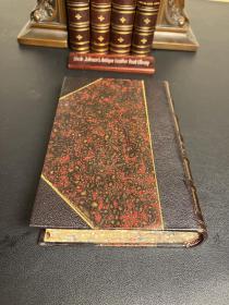 爱默生文集 Emerson Works， 1882摩洛哥真皮装帧，竹节背压花烫金，理石三面云纹书口。保存完好。