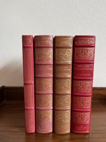Franklin Library 莎士比亚喜剧&悲剧&历史剧&诗歌四卷合集，William Shakespeare Eight Comidies & Six Tragedies & Six Histories & Poems 4Vols, 富兰克林出版社1978年出版100 Greatest Books系列真皮精装书。