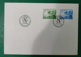 瑞典邮票 首日封1976年 诺贝尔奖获得者 封内含说明卡