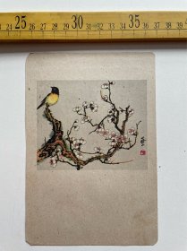 （店内满100元包邮）老画页：梅花小鸟，蒋山绘