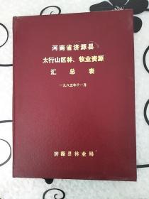 河南省济源县太行山区林牧业资源汇总表