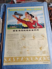 1975年《发展体育运动，增强人民体质》对开宣传画。