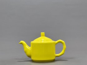 清雍正柠檬黄釉壶 古玩古董古瓷器老货收藏1