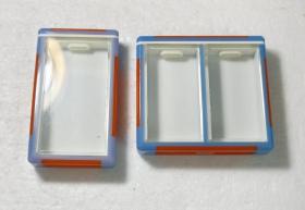 双色有机玻璃黄蛉盒虫盒早期手工制作全新未使用