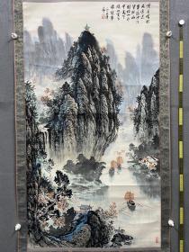 广西籍画家倪树初巨幅精品大中堂《桂林山水》