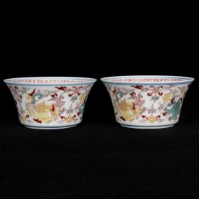 明成化斗彩龙穿花纹杯 高4cm 直径8.1cm