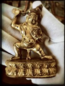 清代·稀有·藏传·铜鎏金金刚手菩萨造像