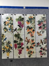 赵静老师写意花鸟四条屏，便宜卖了