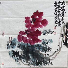 【保真字画，得自画家本人】苗轲嘉，   68X68cm！5
         1968年生于河南舞钢市，自幼喜绘事。读师大时始研美术史，尤对吴道子崇爱有加，奉其“众皆密于盼际，我则离披于点画；众皆谨于象似，我则落其凡俗。”（吴道子语）为圣旨。数十年笔耕于国画人物，融道玄笔意与梁楷墨法于一炉，开千年民俗画派一点新风，得“中国当代民俗人物传情人”美誉。