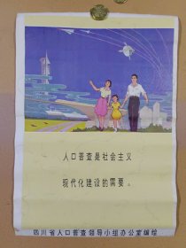 人口普查是社会主义现代化建设的需要 80年代八开宣传画